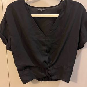 Cropped black blouse